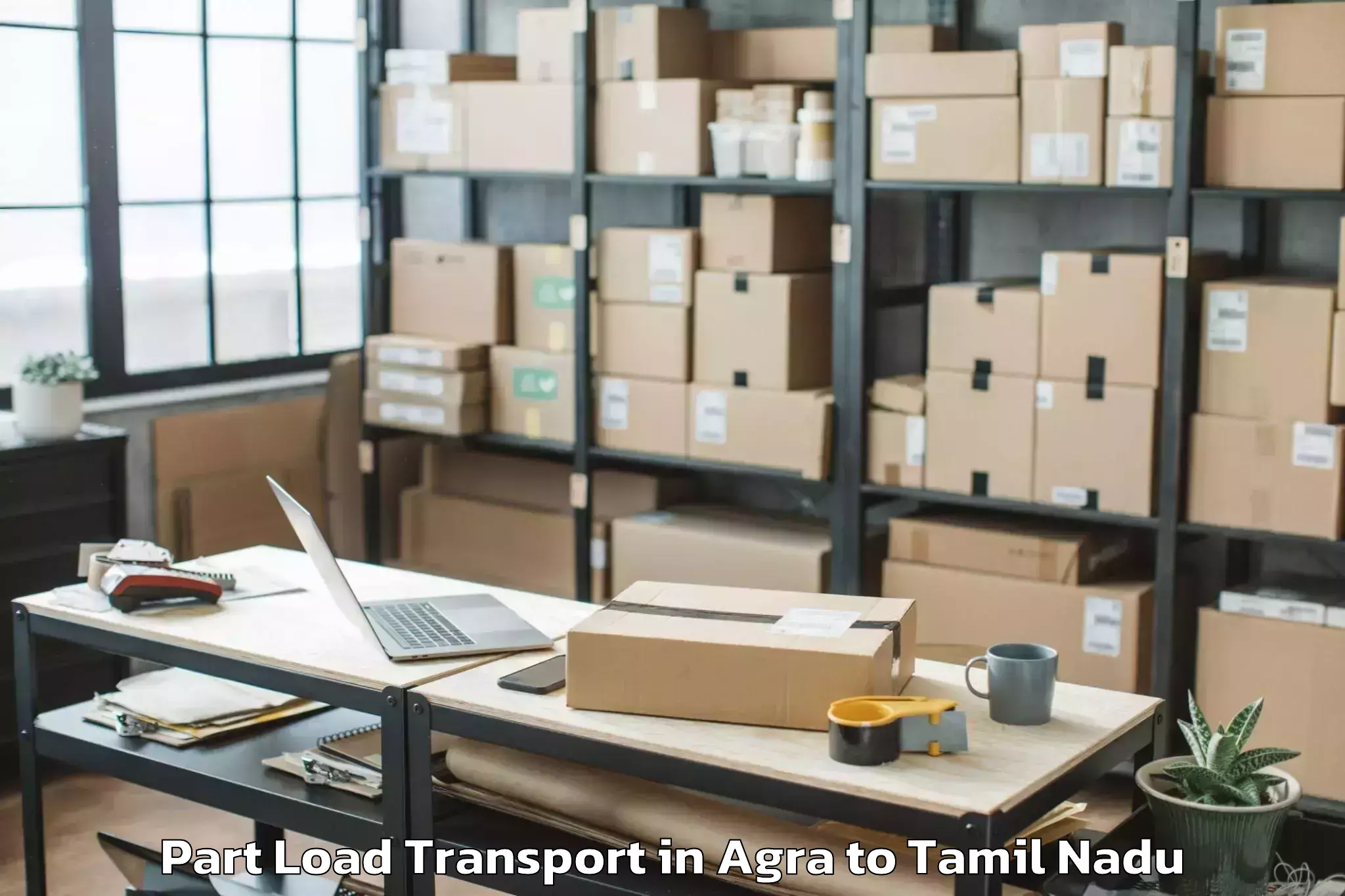 Quality Agra to Central University Of Tamil Na Part Load Transport